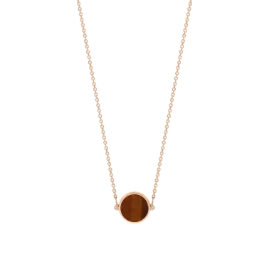 Collier Ginette NY Mini Ever en or rose et œil de tigre