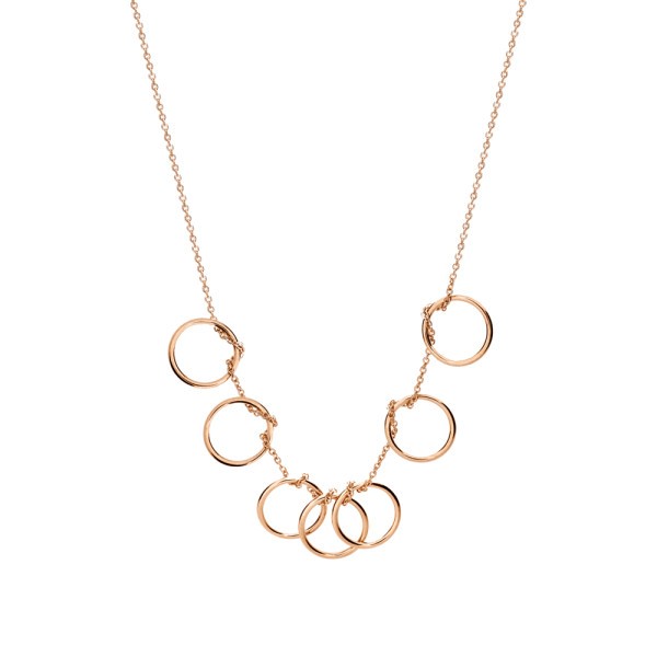 Collier Ginette NY Tiny Seven Circles en or rose