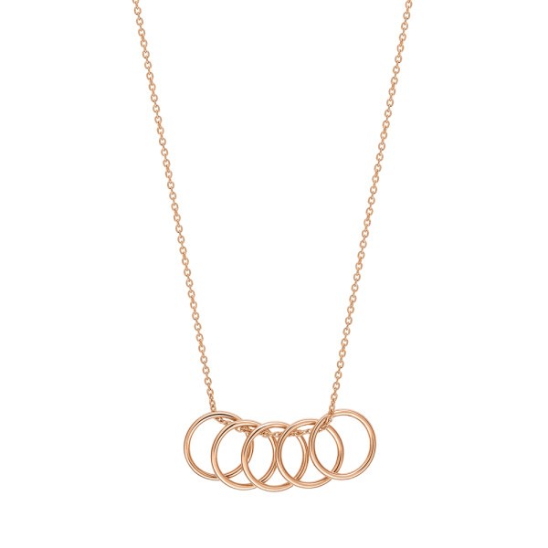 Collier Ginette NY Tiny Five Circles en or rose