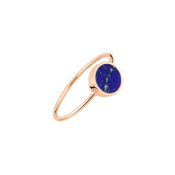 Bague Ginette NY Mini Ever Disc en or rose et lapis lazuli