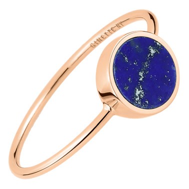 Bague Ginette NY Mini Ever Disc en or rose et lapis lazuli