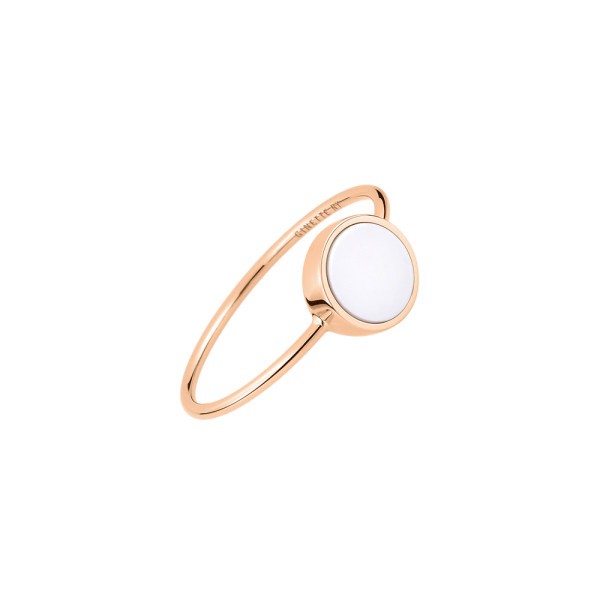 Bague Ginette NY Mini Ever Disc en or rose et agate