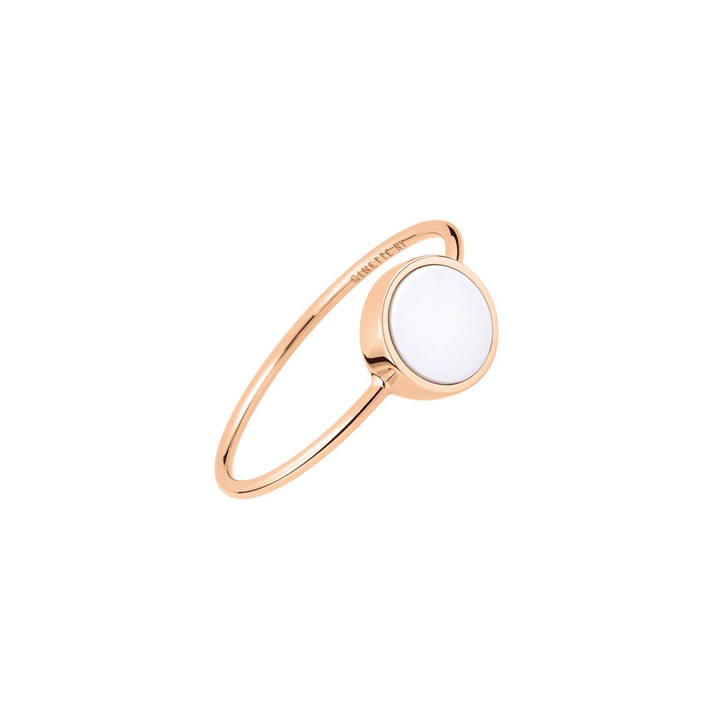 Bague Ginette NY Mini Ever Disc en or rose et agate