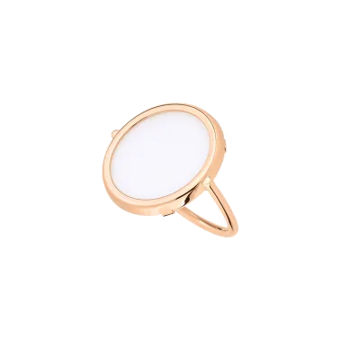 Bague Ginette NY Disc en or rose et agate