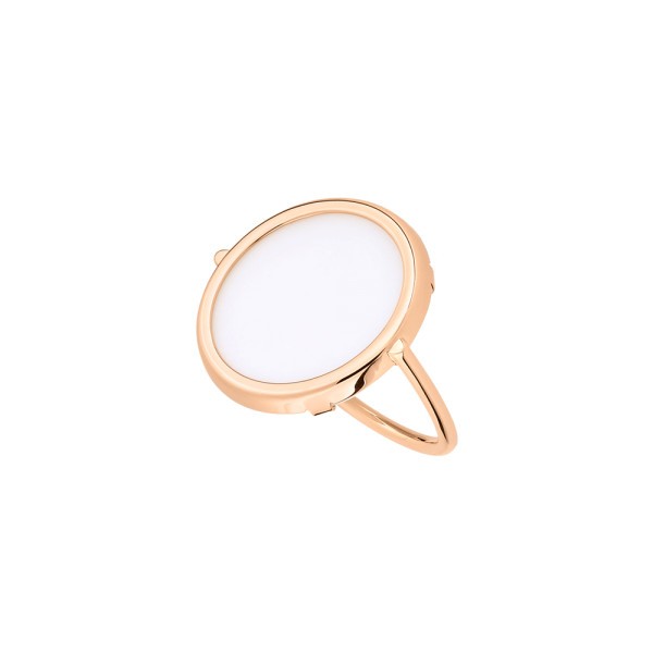 Bague Ginette NY Disc en or rose et agate