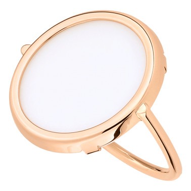 Bague Ginette NY Disc en or rose et agate