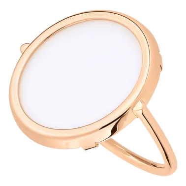 Bague Ginette NY Disc en or rose et agate