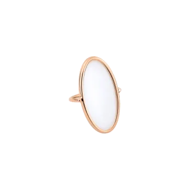 Bague Ginette NY Ellipse en or rose et agate