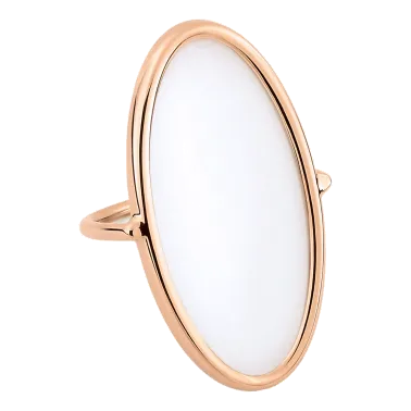 Bague Ginette NY Ellipse en or rose et agate