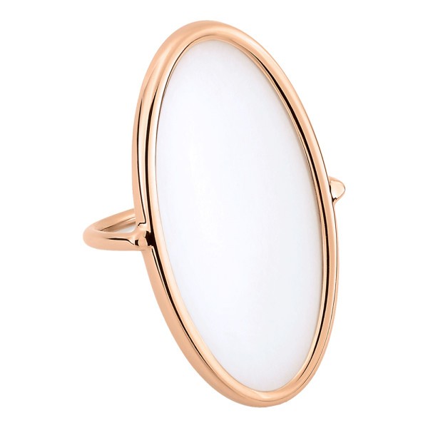 Bague Ginette NY Ellipse en or rose et agate