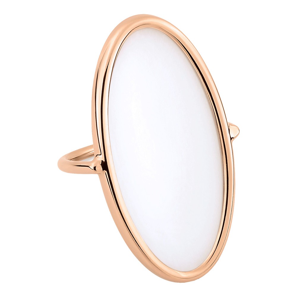 Bague Ginette NY Ellipse en or rose et agate