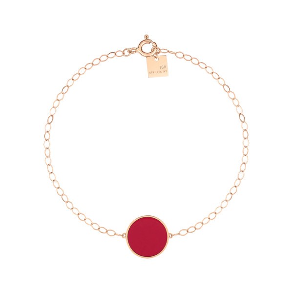 Bracelet Ginette NY Ever Disc en or rose et corail