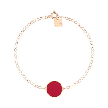 Bracelet Ginette NY Ever Disc en or rose et corail