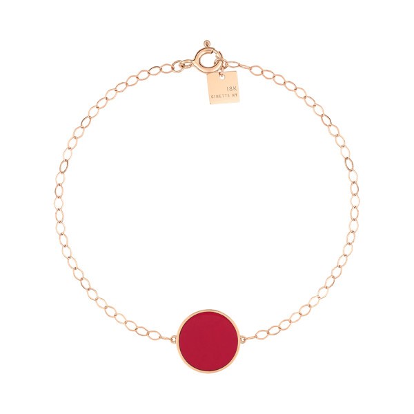 Bracelet Ginette NY Ever Disc en or rose et corail