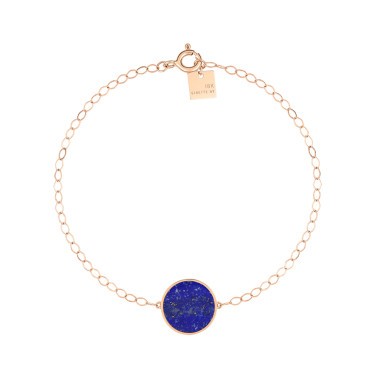 Bracelet Ginette NY Ever Disc en or rose et lapis lazuli