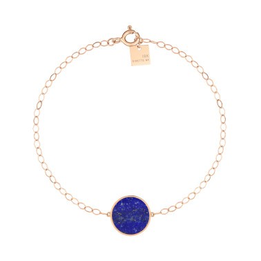 Bracelet Ginette NY Ever Disc en or rose et lapis lazuli