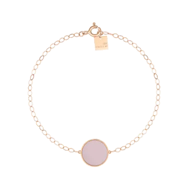 Bracelet Ginette NY Ever Disc en or rose et nacre rose