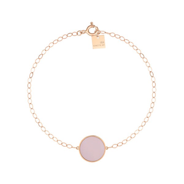 Bracelet Ginette NY Ever Disc en or rose et nacre rose