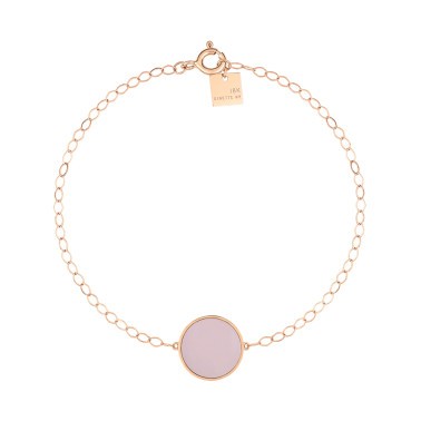 Bracelet Ginette NY Ever Disc en or rose et nacre rose