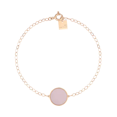 Bracelet Ginette NY Ever Disc en or rose et nacre rose