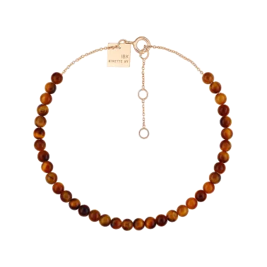 Bracelet Ginette NY Maria Mini Bead en or rose et œil de tigre