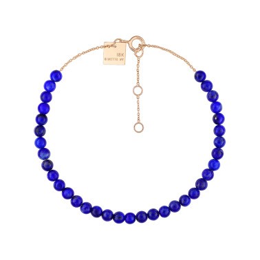 Bracelet Ginette NY Maria Mini Bead en or rose et lapis lazuli