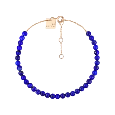 Bracelet Ginette NY Maria Mini Bead en or rose et lapis lazuli