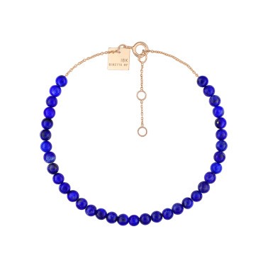 Bracelet Ginette NY Maria Mini Bead en or rose et lapis lazuli