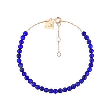 Bracelet Ginette NY Maria Mini Bead en or rose et lapis lazuli