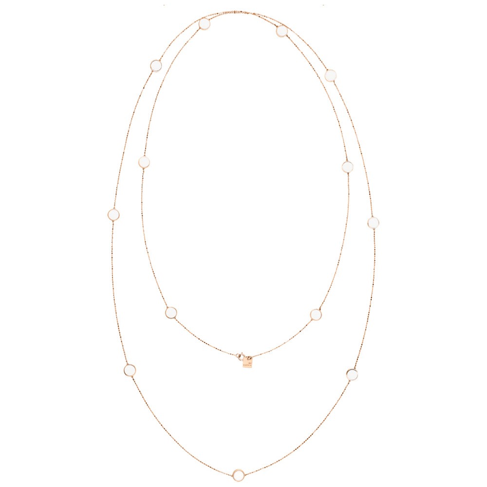 Sautoir Ginette NY Ever en or rose et agate