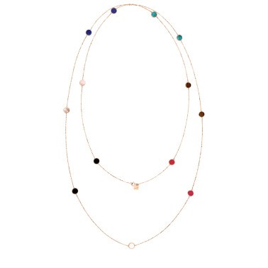 Sautoir Ginette NY Ever en or rose et multi-pierres