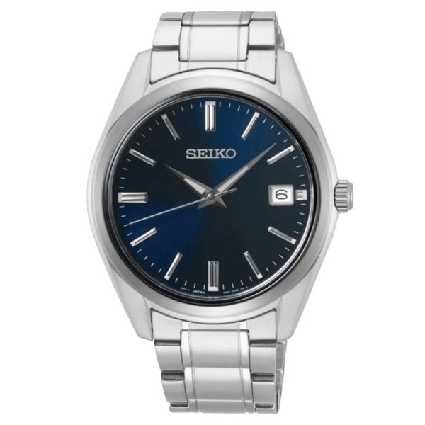 Montre Seiko Classique quartz cadran bleu bracelet acier 40,2 mm