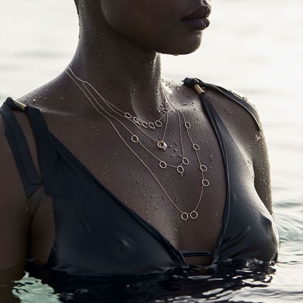 Collier Ginette NY Tiny Seven Circles en or rose