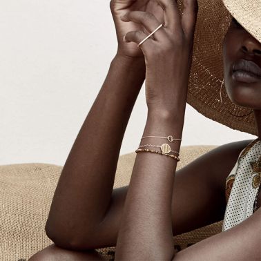 Bracelet Ginette NY Mini Ever Disc en or rose et œil de tigre