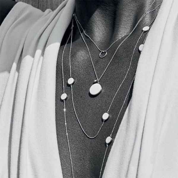 Collier Ginette Ny Ever on chain en or rose et agate