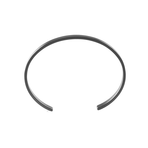 Bracelet Le Gramme Ruban en argent noir 925 Lisse Brossé