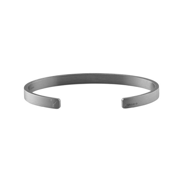 Bracelet Le Gramme Ruban en argent noir 925 Lisse Brossé