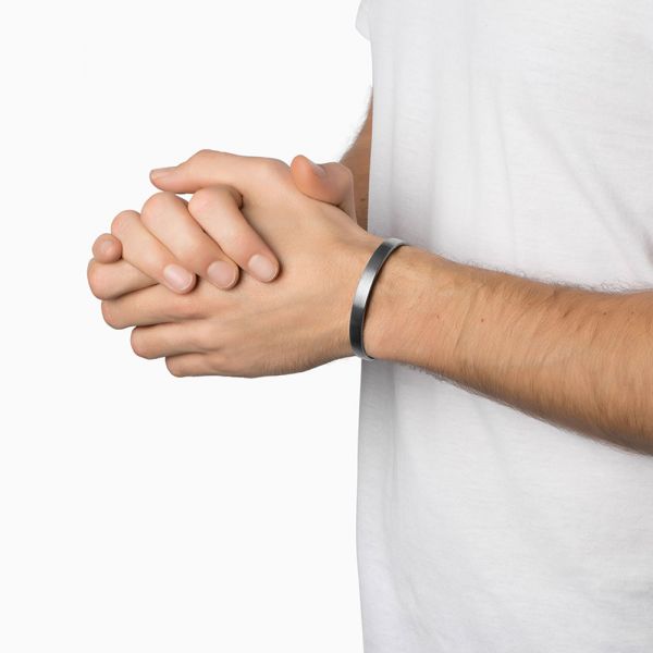 Bracelet Le Gramme Ruban en argent noir 925 Lisse Brossé