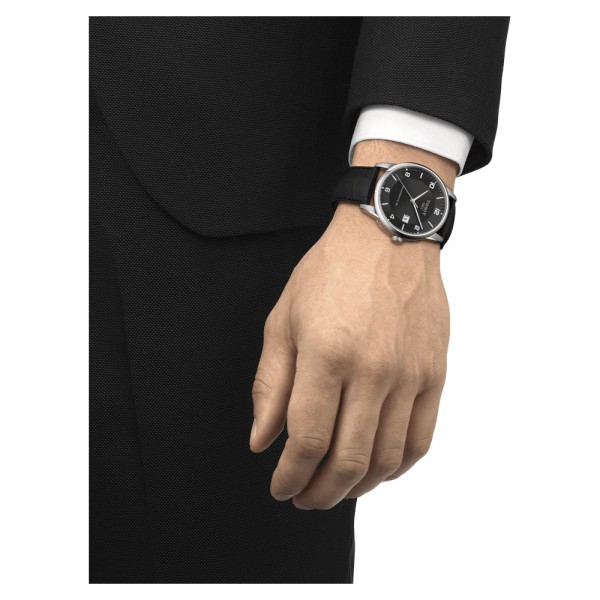 Montre Tissot TGold Excellence Automatic 18k Gold cadran opaline crème bracelet  cuir noir 398