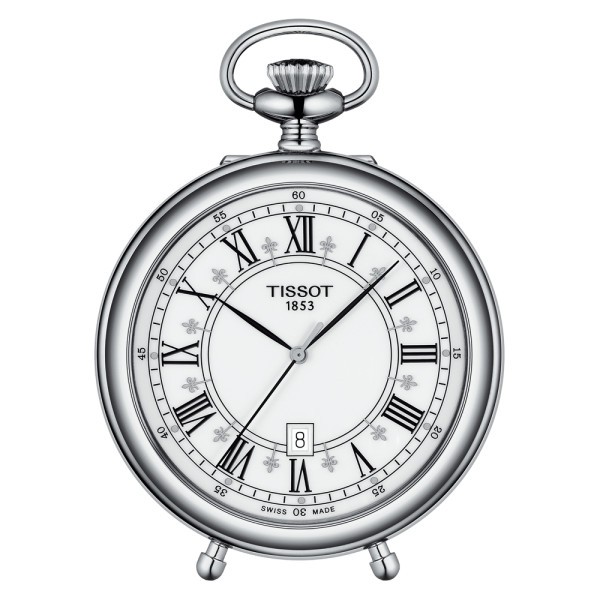 Tissot T-Pocket Stand Alone quartz watch brass palladium-plated white dial 49.6 mm T866.410.99.013.00