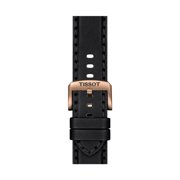 Montre Tissot T-Sport Supersport Chrono quartz acier PVD doré rose cadran noir bracelet cuir noir 45,5 mm