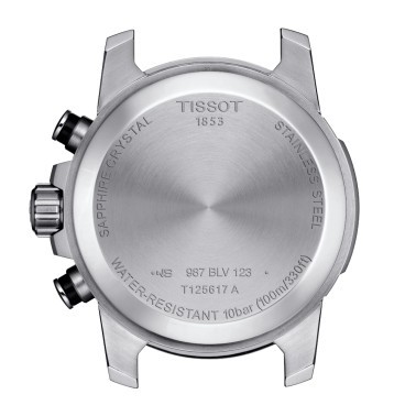 Montre Tissot T-Sport Supersport Chrono quartz cadran noir bracelet cuir noir 45,5 mm