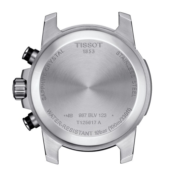 Montre Tissot T-Sport Supersport Chrono quartz cadran noir bracelet cuir noir 45,5 mm