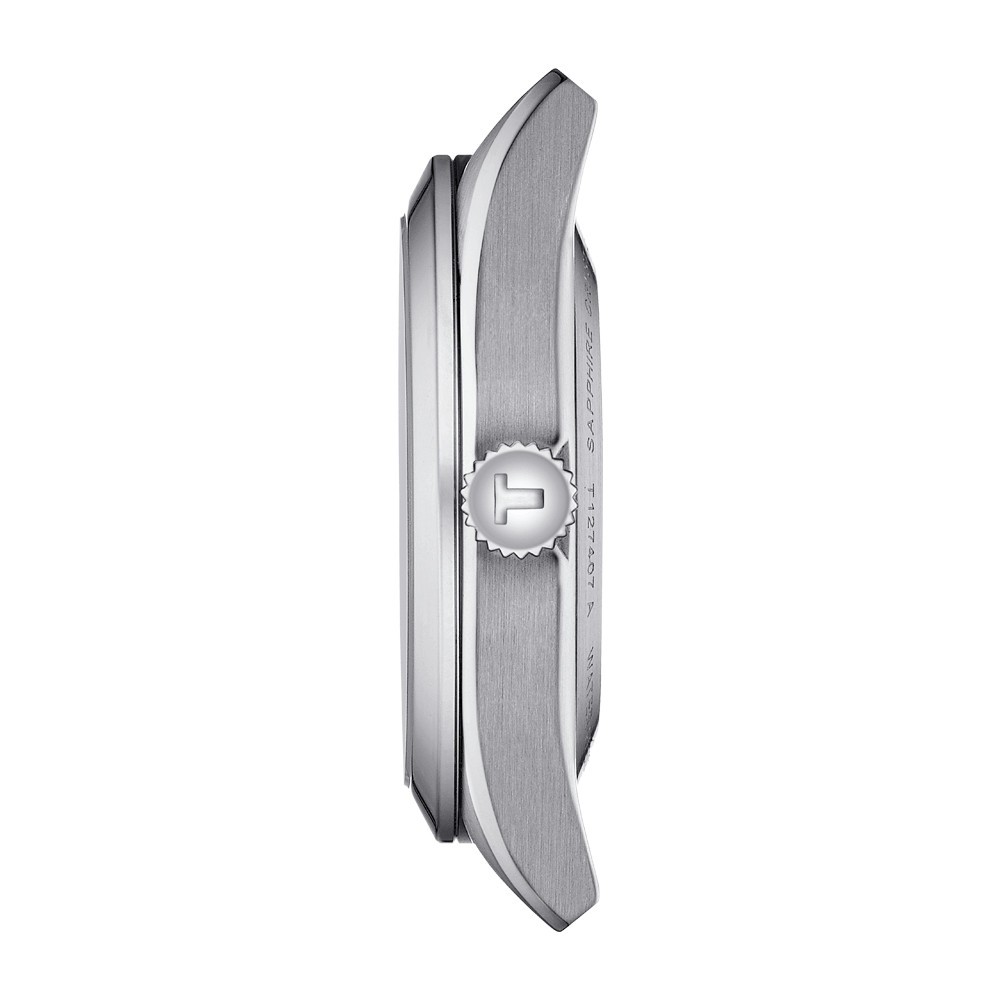 Montre Tissot T-Classic Gentleman Powermatic 80 cadran bleu bracelet cuir noir 40 mm T127.407.16.031.01