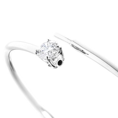 Bracelet Jonc flexible Lepage Pur en or blanc et diamant