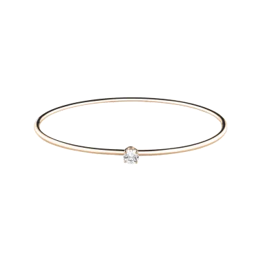 Bracelet Jonc flexible Lepage Pur en or rose et diamant
