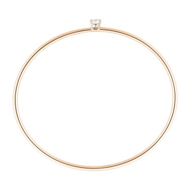 Bracelet Jonc flexible Lepage Pur en or rose et diamant