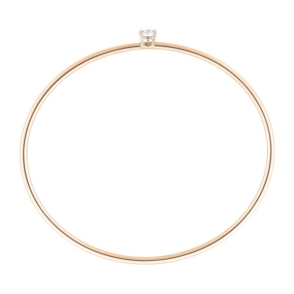 Bracelet Jonc flexible Lepage Pur en or rose et diamant