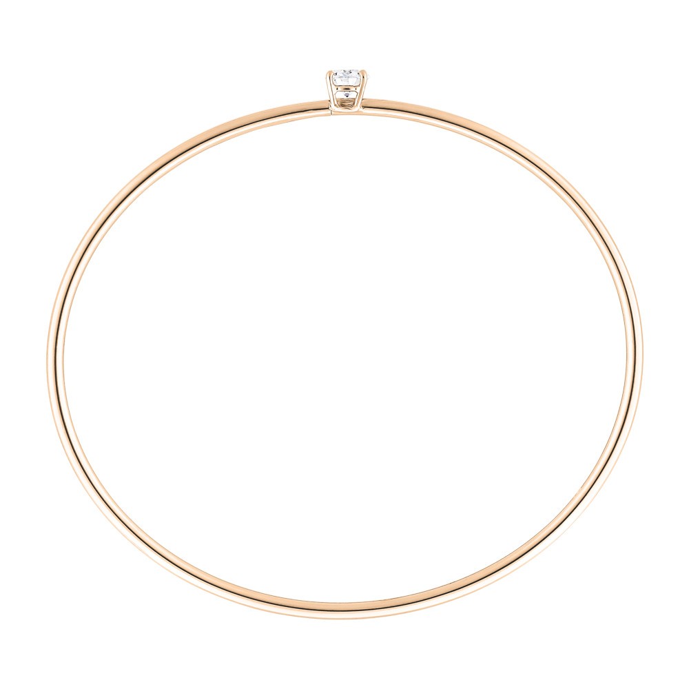 Bracelet Jonc flexible Lepage Pur en or rose et diamant