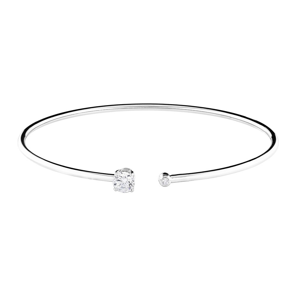 Bracelet Jonc flexible Lepage Beguin en or blanc et diamants